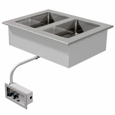 New Advance Tabco DISW-2-240 Stainless Two Well Drop-In Sealed Food Warmer - 208