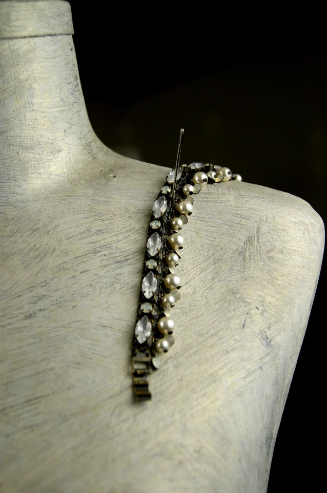 Konplott Armband bronze "Perlen und Steine" weiss neu - Bild 2 von 4