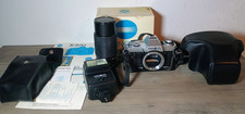 VTG 35mm Minolta X-370 SLR Camera Bundle Lens, Flash, Box, etc SHIPS FREE