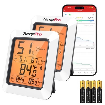 Hygrometer Thermometer for House, Bluetooth Room Indoor Greenhouse Thermomete...