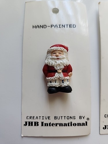 Botones creativos de JHB International pintados a mano Santa y muñeco de nieve - Imagen 2 de 5