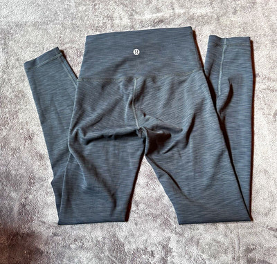 lululemon Women's Charcoal Gray Yoga Leggings Size 2 Nylon Pull On Stretch