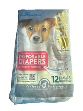 12ct Paw Inspired Disposable Dog Diapers for Female Dogs in Heat Size Small NEW