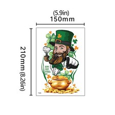 9Pcs Body Art Stickers Saint Patricks Day Body Decoration Temporary Tattoos