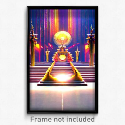 Pixel Art Poster - Gigantic Dais (8 Bit Psychedelic Trippy Video Game Print)