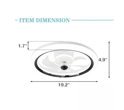 Oaks Aura 20 Zoll LED Smart App Fernbedienung Unterputz Deckenventilator - Bild 2 von 4