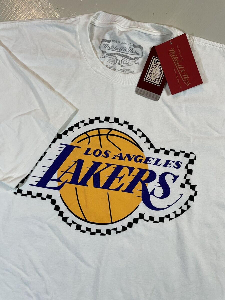 Mitchell & Ness Los Angeles Lakers Sidewalk Sketch Mens Long Sleeve Shirt (Purple)