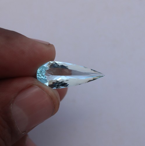 4.29 Carat Natural Blue Aquamarine Pear Cut Nice Lustre 21.5x18x5 MM - Bild 14 von 14