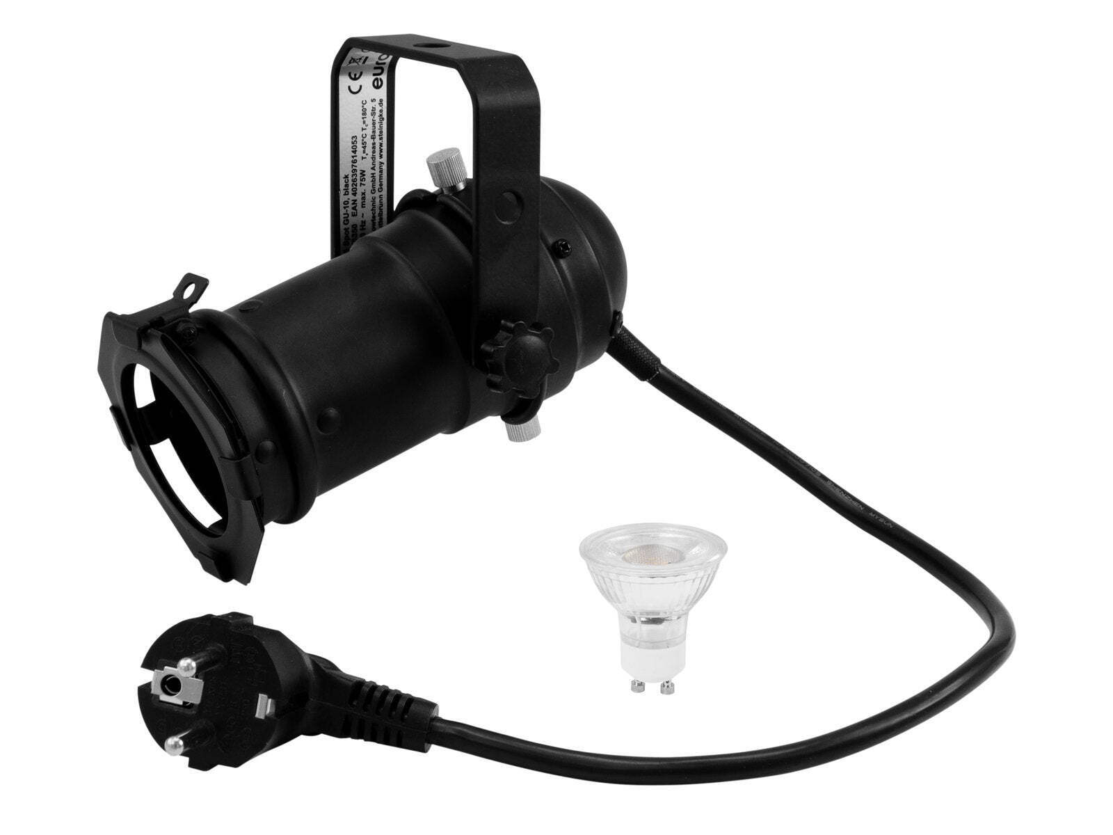 Thumbnail - Eurolite Set Par-16 Spot Gu-10 Schwarz + Gu-10 230v Led Smd 7w 3000k
