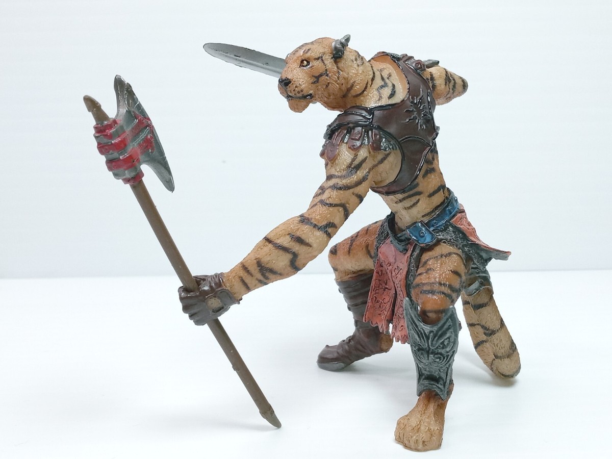 Papo Fantasy Warrior MUTANT TIGER SOLDIER Sword Axe Figure 1907