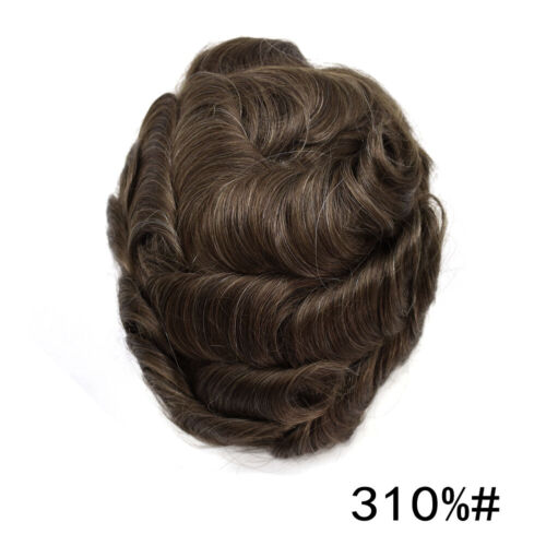 Mens Human Hair Replacement System Injection Skin Men Toupee Wig Hairpieces US - Picture 43 of 73
