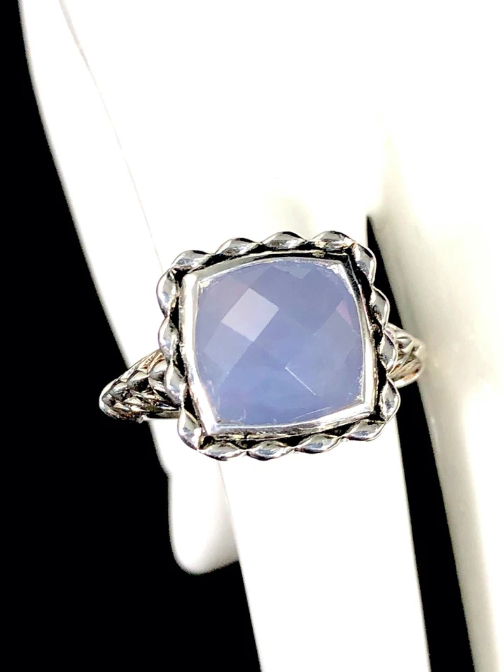 JOHN HARDY 'ANGELA' 925 STERLING SILVER CHALCEDONY STONE RING SIZE 6 Foto 2 de 4