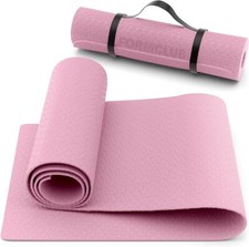 Yoga Mat Gym Exercise Fitness Pilates Workout Mat NON-SLIP, Carry Straps, Portab