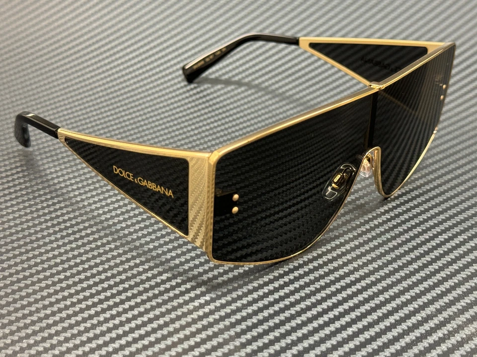 Gafas de sol grandes Dolce & Gabbana DG2305 02 87 gris dorado para hombre 70 mm Foto 3 de 4