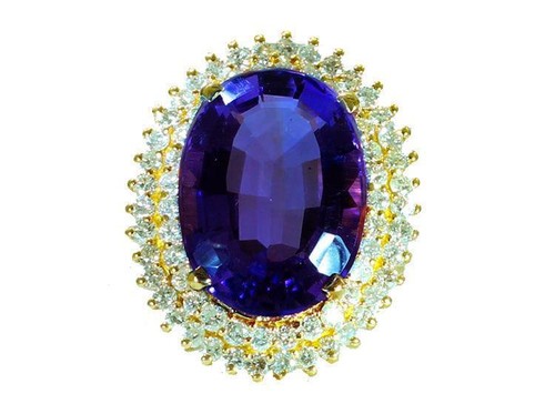 13.36ctw Diamante Y Amatista Hecho En 18K Oro Amarillo - Imagen 14 de 14