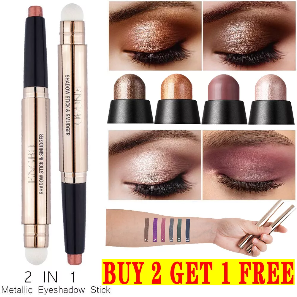 Double head Cream Eye Shadow Pen Eyeshadow Pencil Shimmer