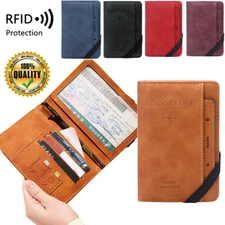 Women Men RFID Blocking Passport Credit Card Holder Travel Wallet Organizer US