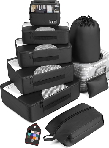 8er Set Packwürfel für Koffer Reise Essentials Gepäck Organizer - Bild 1 von 25