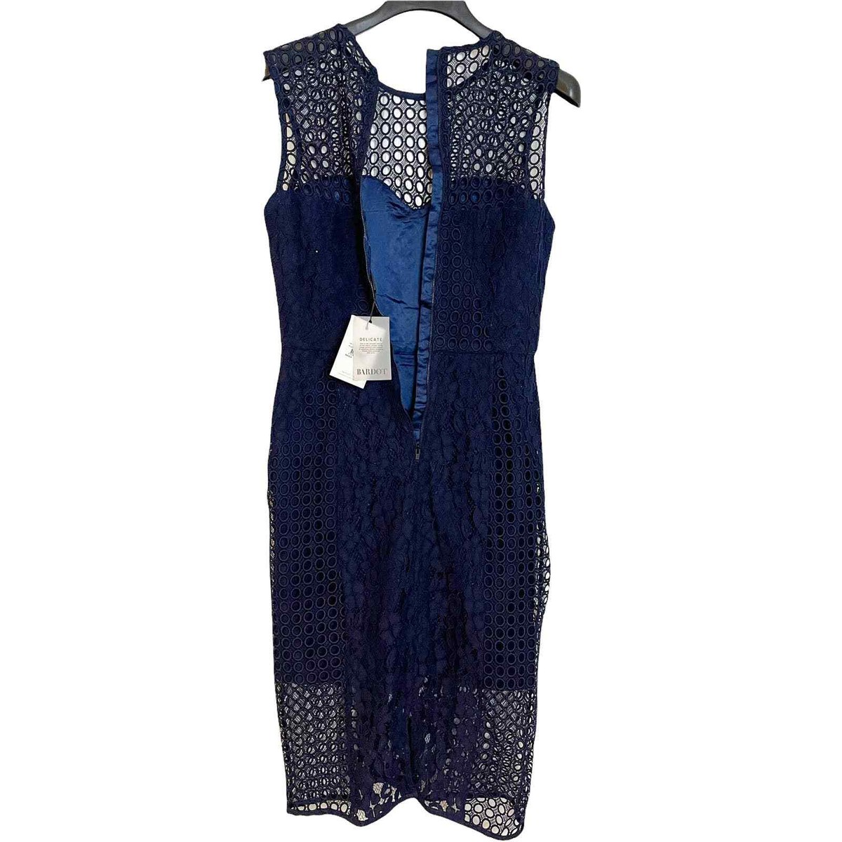 bardot lace sheath dress navy Law of Attraction | NAVY Bardot Draped Split Maxi Dress