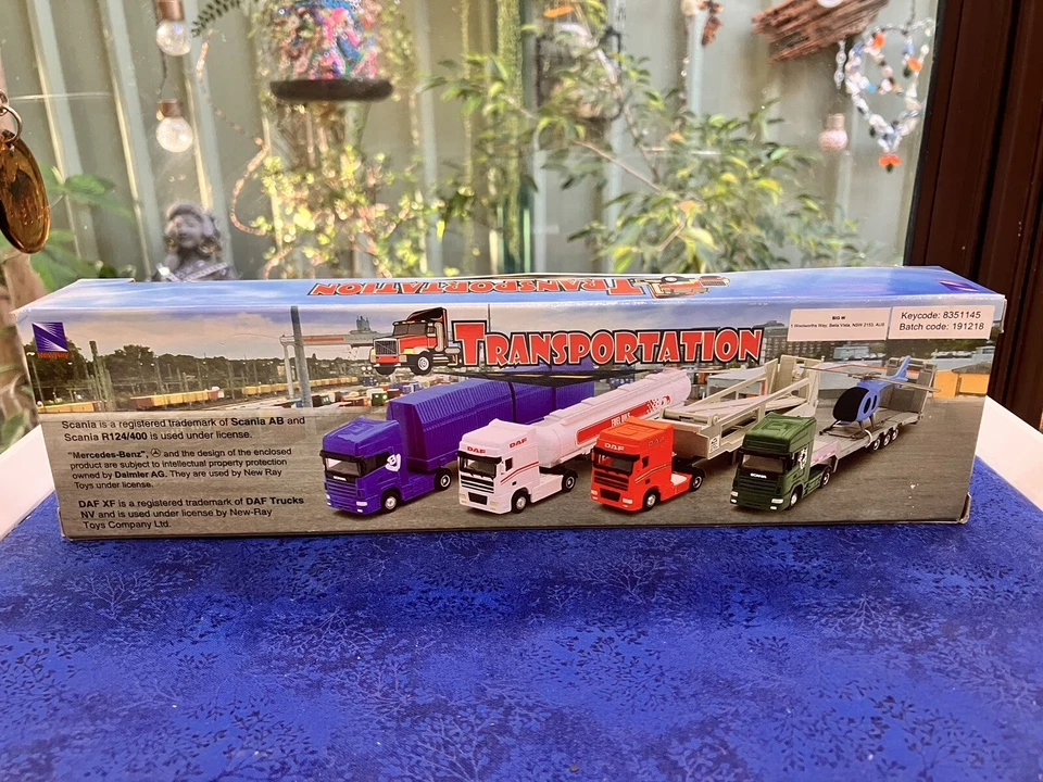 Newray Transportation Truck TOY MODEL 1:72 Scale Diecast 47993 BLUE ORIGINAL BOX - Image 4 of 4