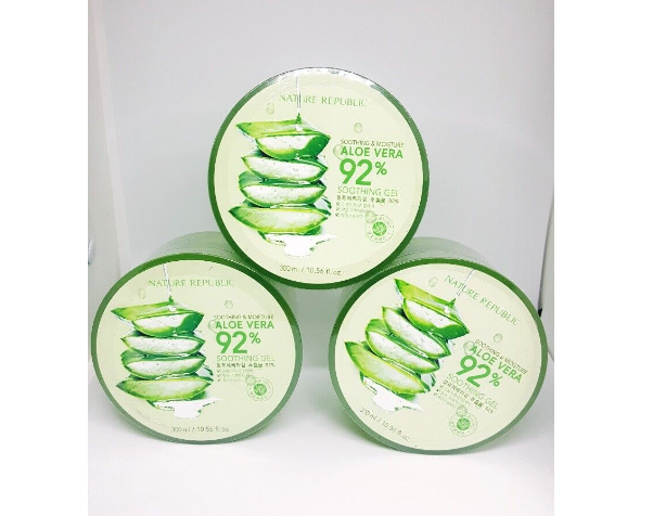 NATURE REPUBLIC ALOE VERA 92% Soothing Gel 300ml 5pcs Moisture K-beauty