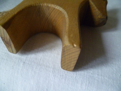Ostheimer Figur Holz - Esel klein/Krippe mit altem Brandstempel - Bild 7 von 7