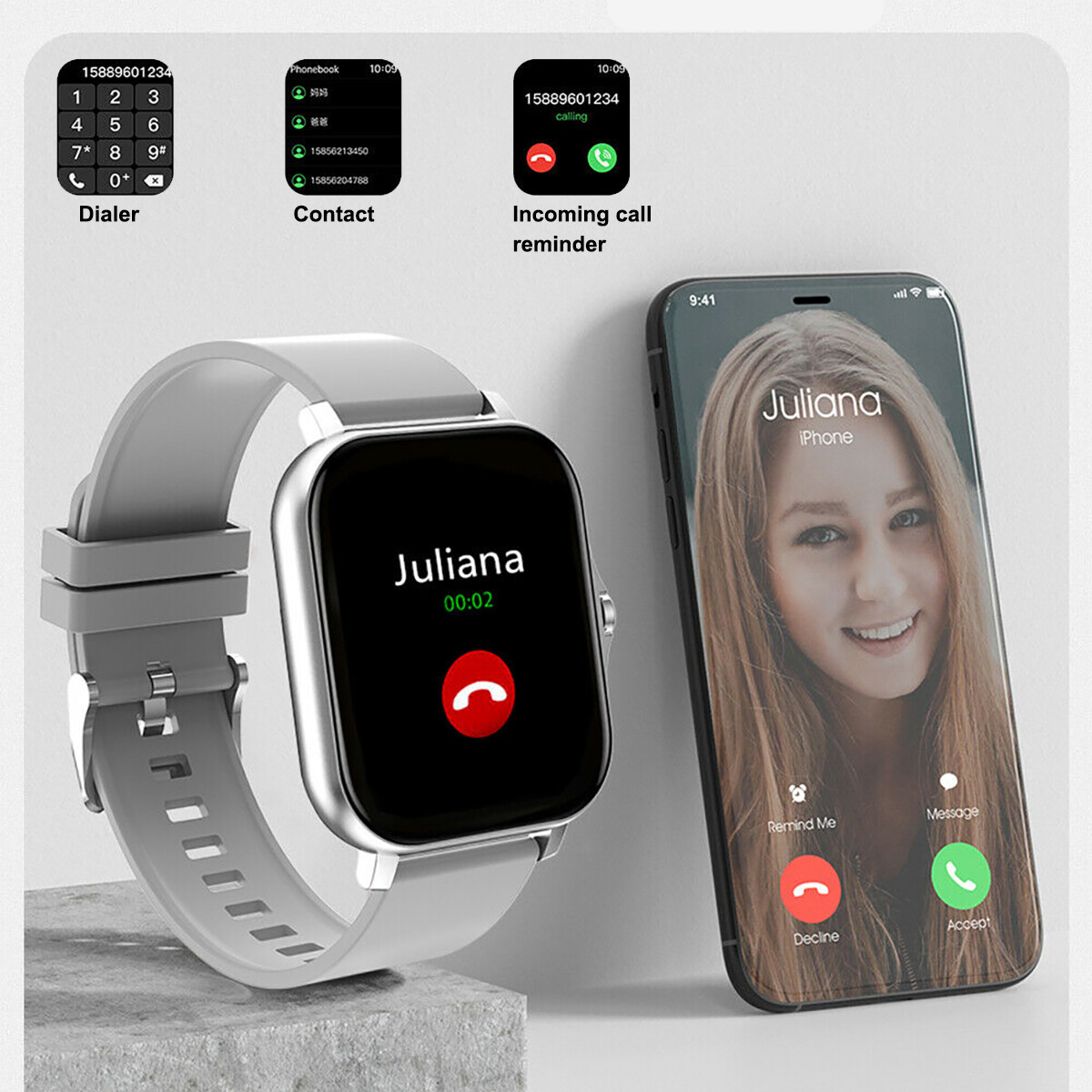 Men Women Smart Watch Ladies Watches for Android iPhone Samsung Fitness