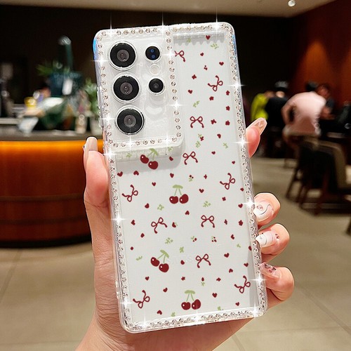 For Samsung S25 Ultra S24 S23 S22 A15 A55 A54 A56 Cute Cherry Diamond Case Cover - Picture 13 of 18