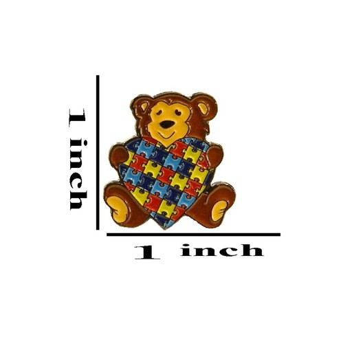 3 Piece Set Autism Awareness Heart Colorful Puzzle Pieces Lapel Hat Pins 3P011 - Picture 2 of 4