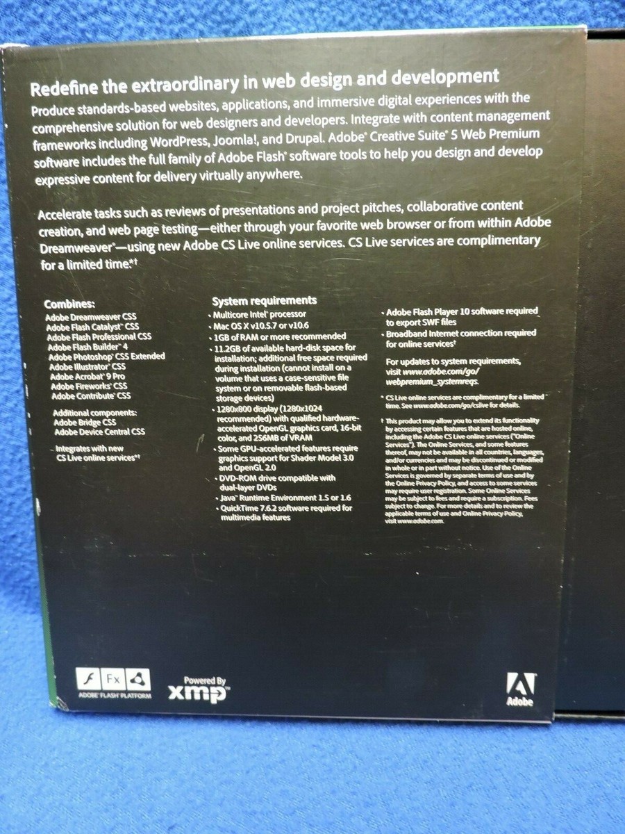 Adobe Creative Suite 5 Web Premium Mac OS 65067540 Adobe Creative Suite 5 Web Premium Mac OS 65067540