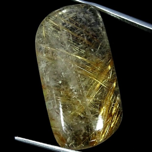 35.30 Cts Natural Golden Rutile Quartz Cabochon Pendant Making 16X31X7MM
