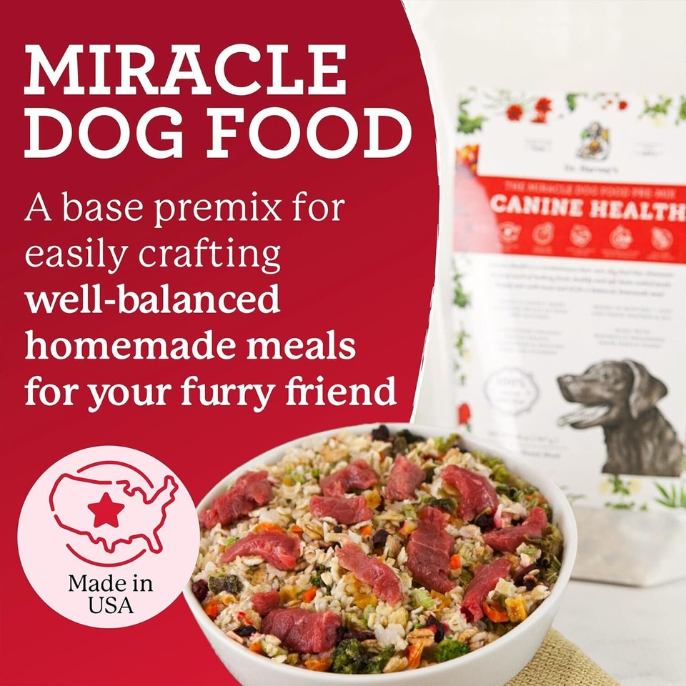 Miracle Dog Food, Human Grade Dehydrated Base Mix for Dogs with Organic