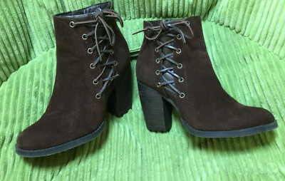 VOLATILE Brown Faux Suede Zip up Boots - Women Size 8