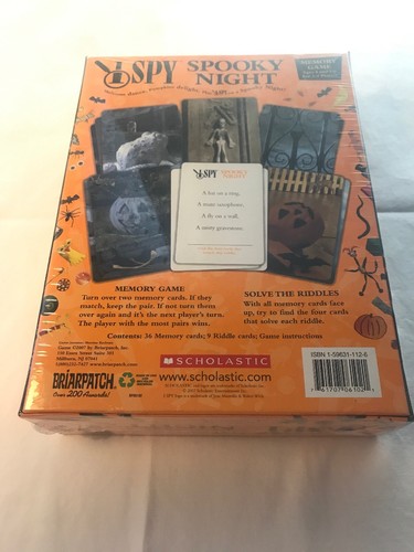 Scholastic I Spy Spooky Night 2 In 1 Memory Riddle Card Game Halloween 2007 - Picture 4 of 5