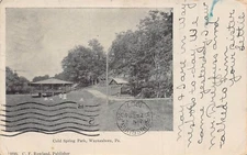 WAYNESBORO PENNSYLVANIA PA~COLD SPRING PARK-GAZEBO~1907 C F ROWLAND POSTCARD