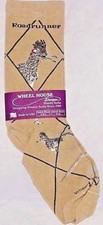 ROADRUNNER Socks WHEEL HOUSE DESIGNS, Khaki, Size 9-11, MADE IN USA