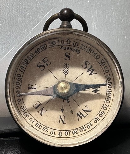 RARE 10’s Dial Pocket Compass German Brass Handheld Nautical Military Navy - Picture 5 of 7