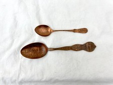 2 Antique Anaconda Mine Copper Souvenir Spoons