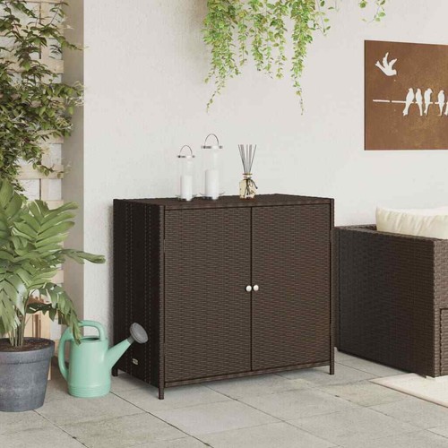 Gartenschrank Geräteschrank Beistellschrank Schrank Grau Poly Rattan vidaXL - Bild 27 von 73