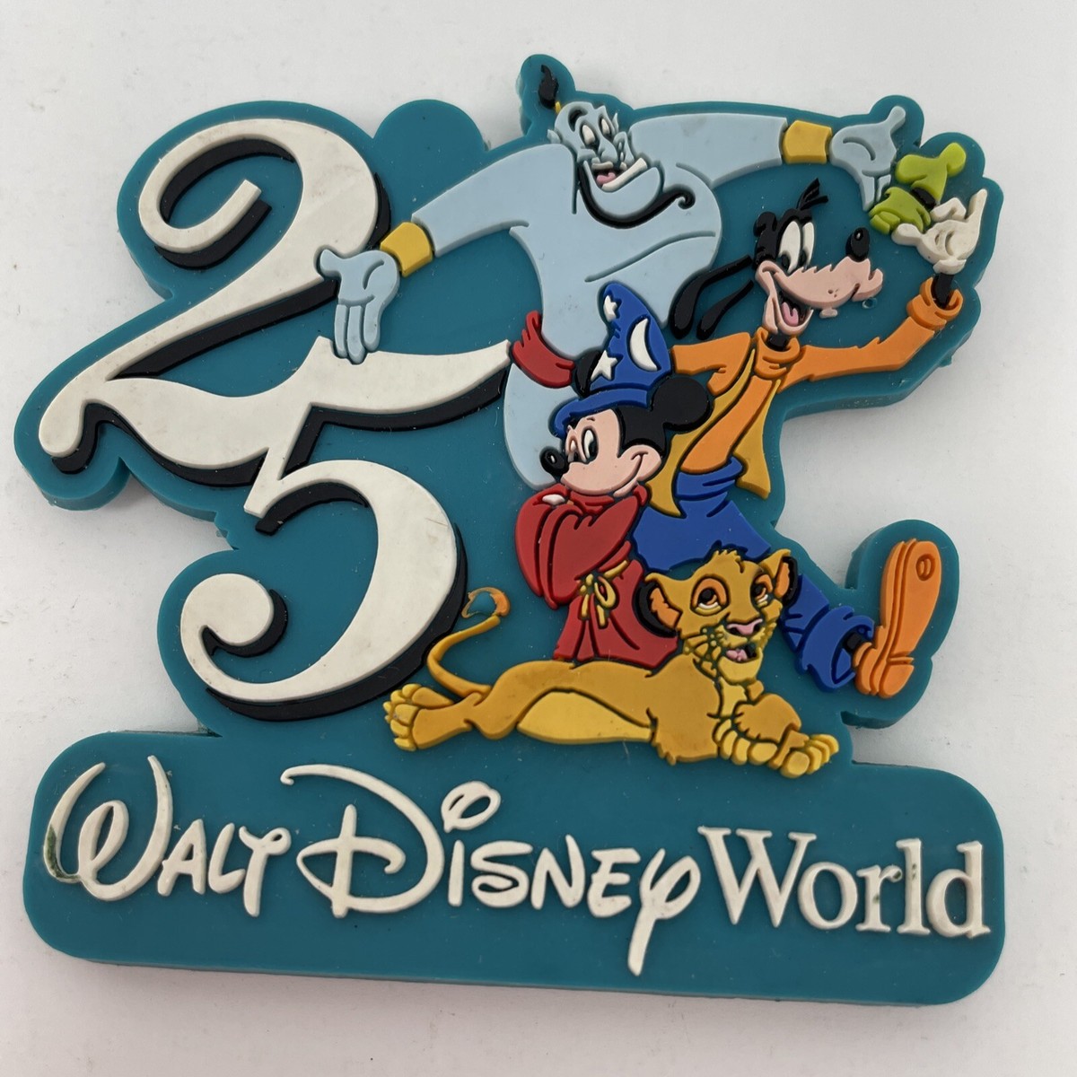 Walt Disney World 25th Anniversary Laser Cut Rubber Magnet Florida