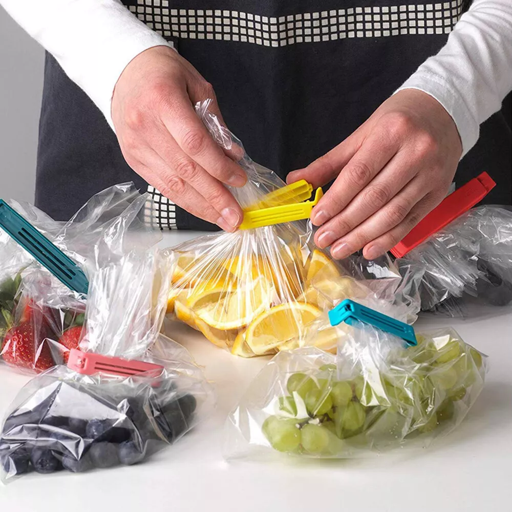 6pcs Seal Bag Sealer Chips Plastic Bag Clips Seal Stick Storage Bar Storage  Bag Household Sealer Clamp For Snack Chips Bags Food Storage