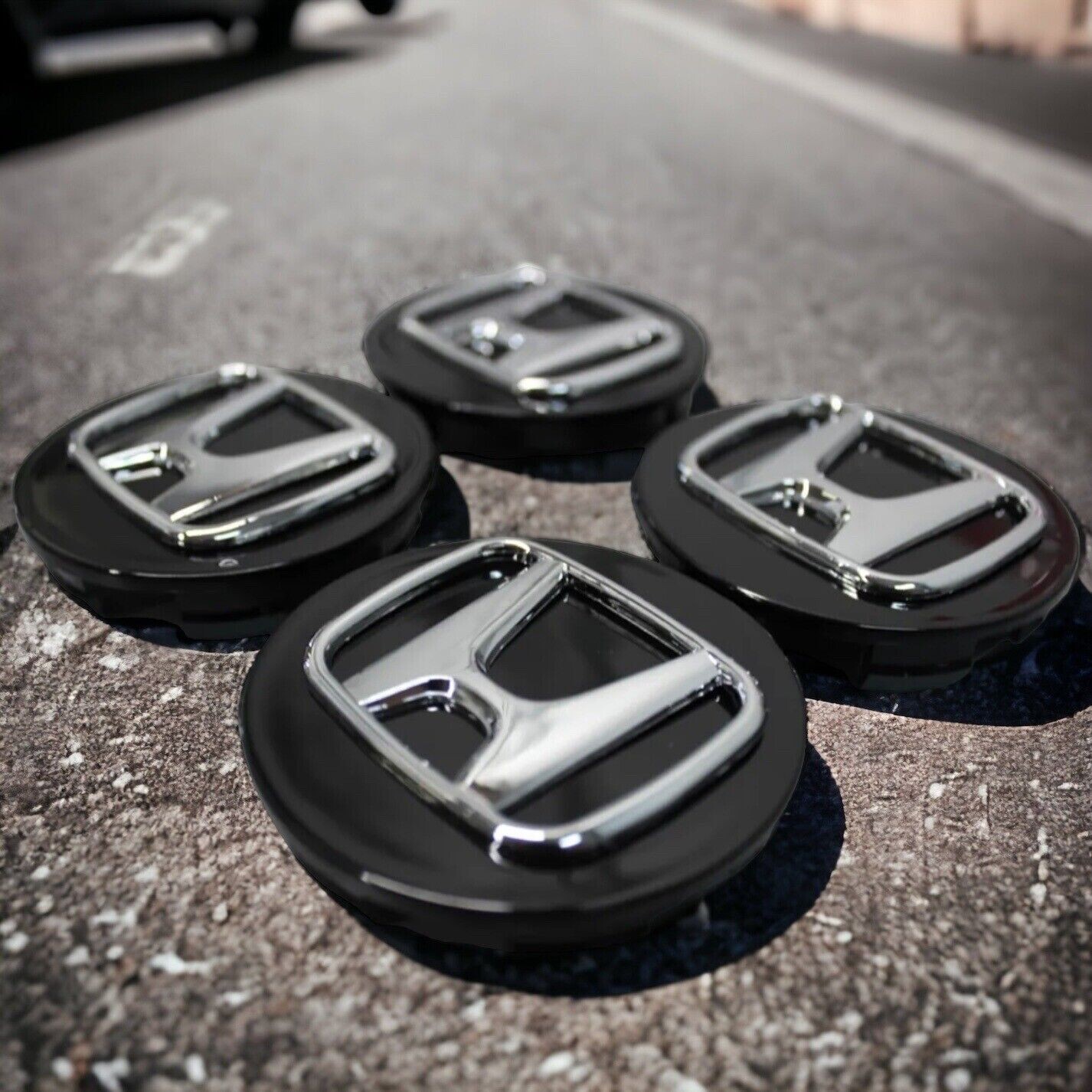 Honda Wheel Center Caps 69mm Rim Emblem Hubcaps Cover Logo Brushed