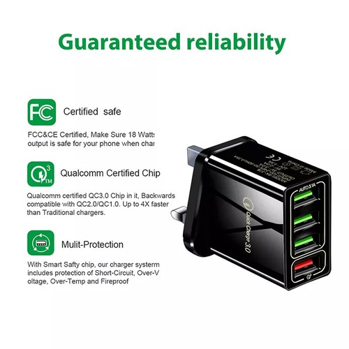 FAST 4 USB port Qualcomm 3.0 quick charge usb wall charger UK SELLER - 第 25/80 張圖片