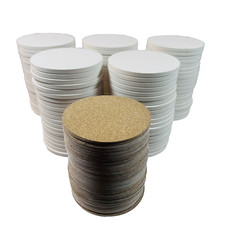 100 Pack Round Ceramic Unglazed Tiles w/ Cork Backing Pad, Coasters Craft Paint