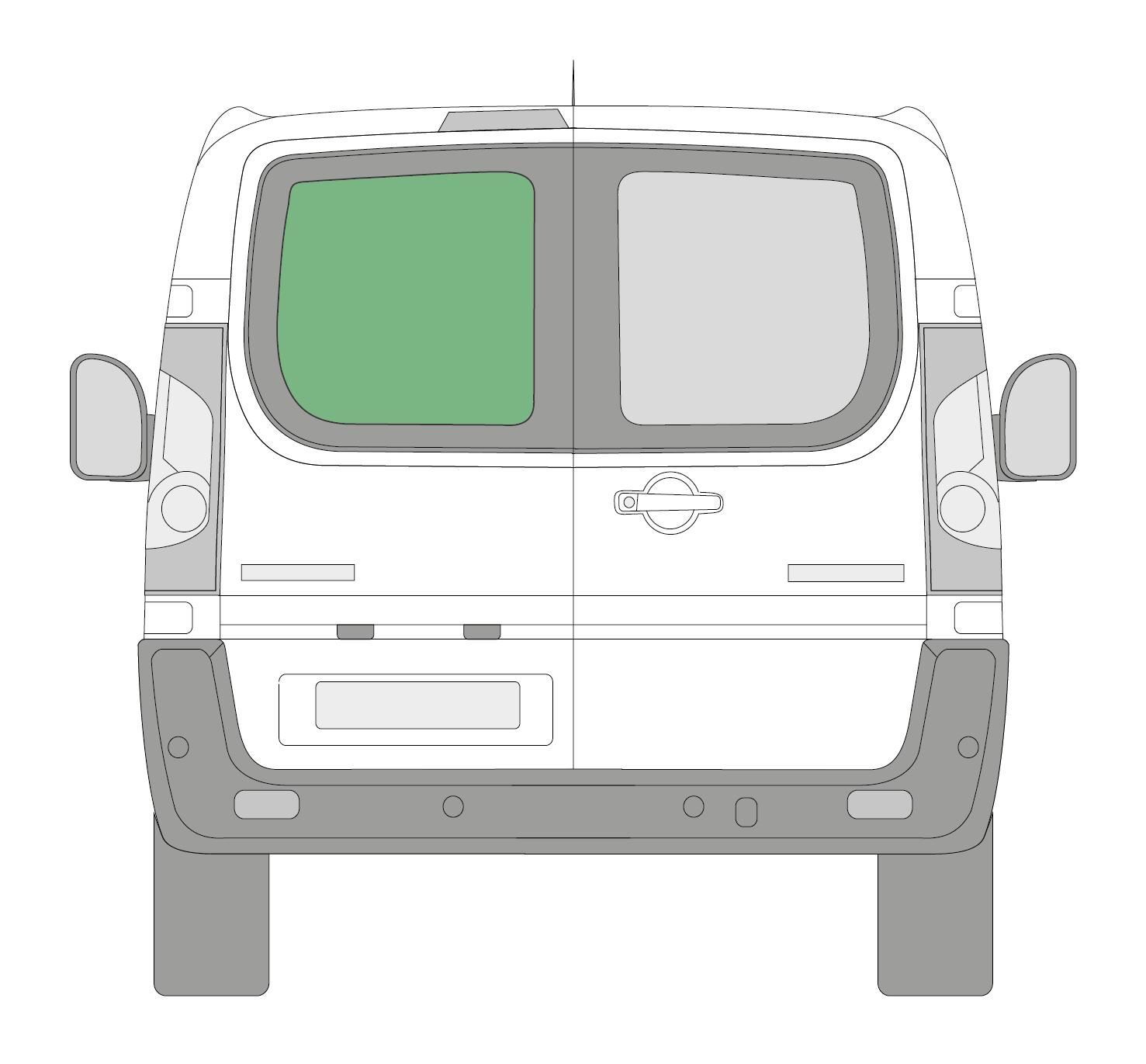Nearside Left Rear Barn Door Fixed Window Peugeot Expert 2006-2016 Dark Tint