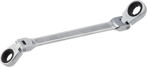KTC MR1A-1315F 13 × 15 mm 12-Point Metric Double Flex Ratcheting Box Wrench - Picture 2 of 2