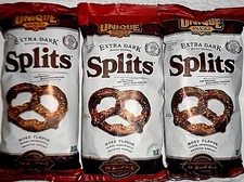 Extra Dark Unique Hard Pretzels Vegan Lot of 3 Non GMO Cholesterol Lactose Free