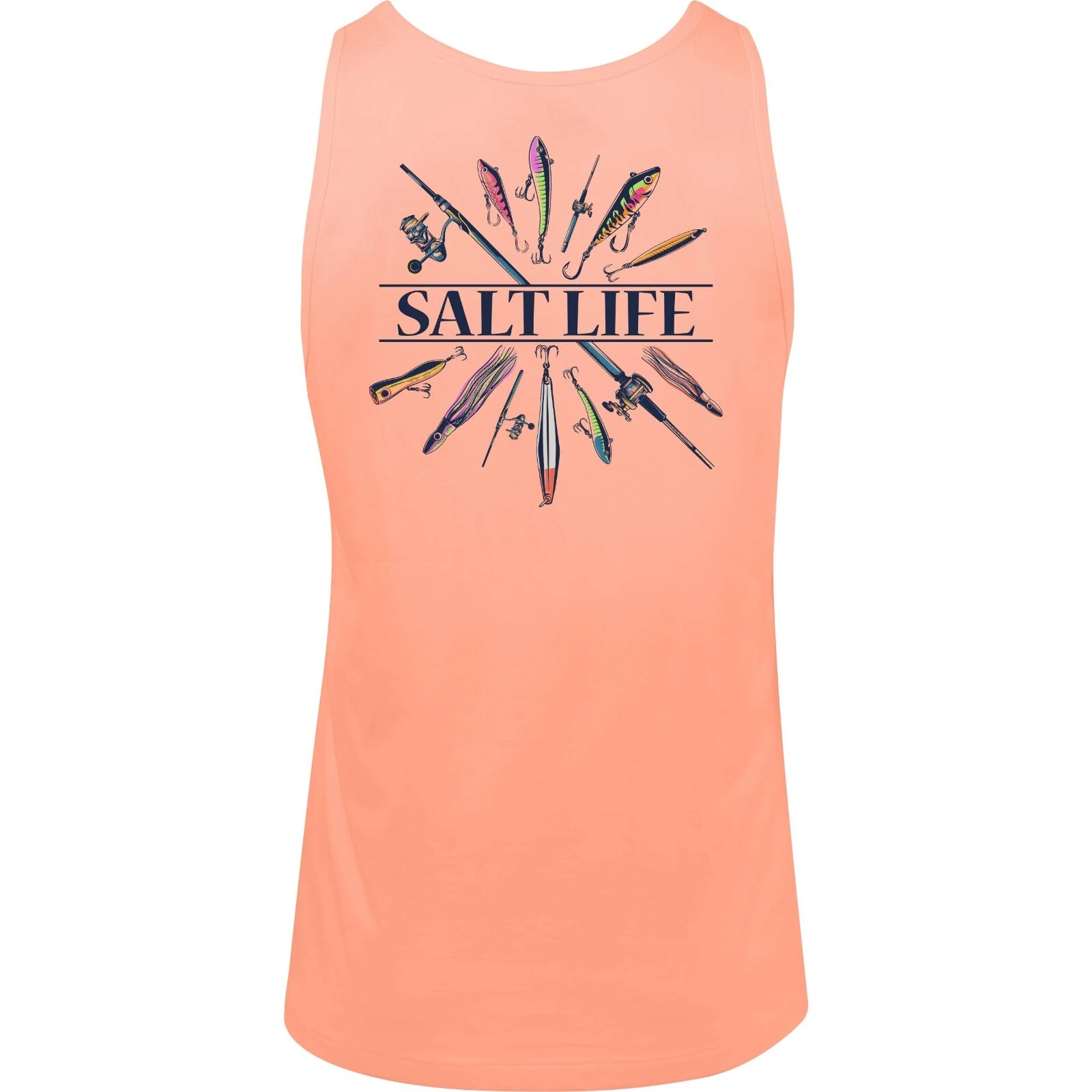 Salt Life Lure Me Tank Orange M Live Salty Saltlife Unisex Tank NWT image 1