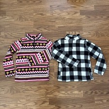 Bundle 2x The Children  s Place Girls Size M 7/8 Fleece Pullover 1/4 Zip EUC 
