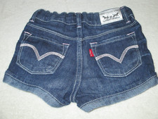 Levis Shorty Short Girl's 5 Adjustable Waist Cuff Cotton Denim Silver Label Jean